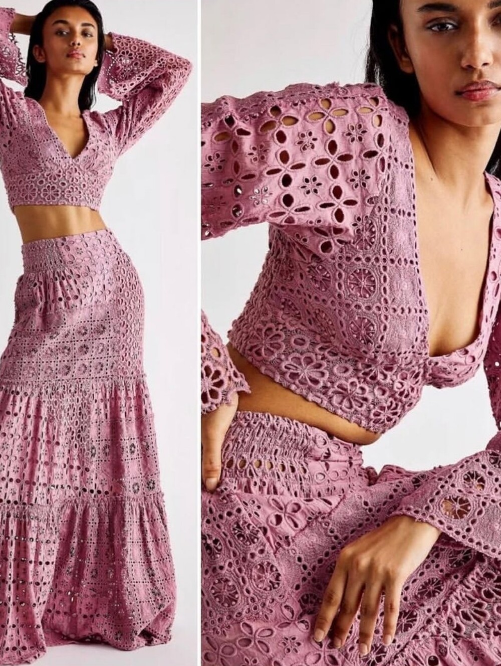 FREE PEOPLE Yesenia Set Raspberry